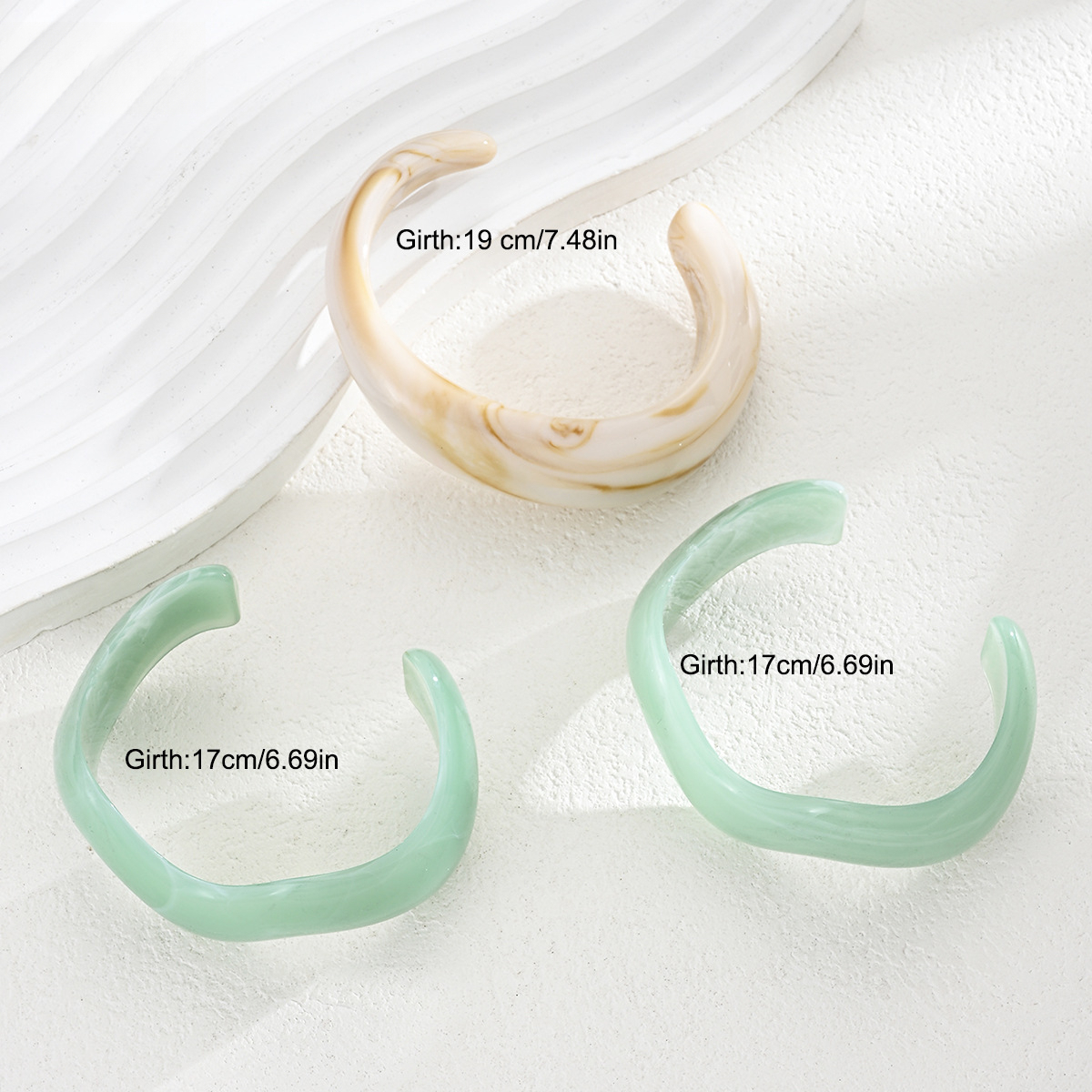 3pc Irregular Wave Bangle Set, Vintage Trendy Exquisite Bracelets